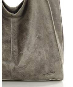 MARCO MAZZINI Veľká kožená shopper taška | šedá